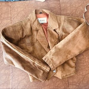 Vintage jacket. Camel/brown Distressed leather $30